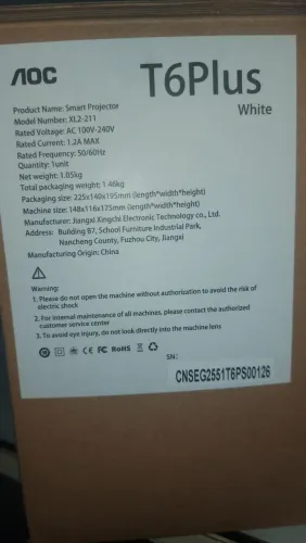 Projetor aoc full 1080p T6plus