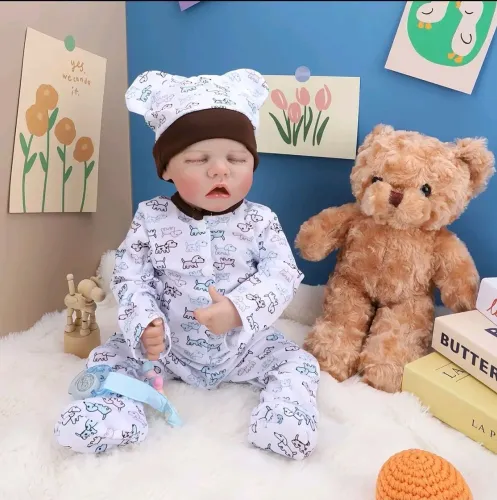 Bebe reborn,  menino dormindo,Silicone vinilico 