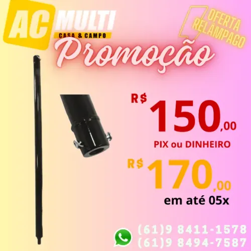 EXTENSAO 1 METRO COM PINO TRAVA PARA PERFURADOR DE SOLO