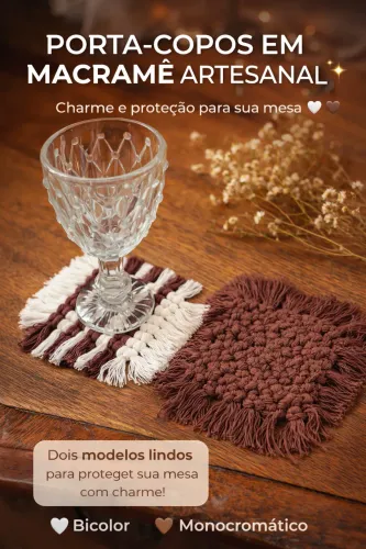 Porta copos macrame