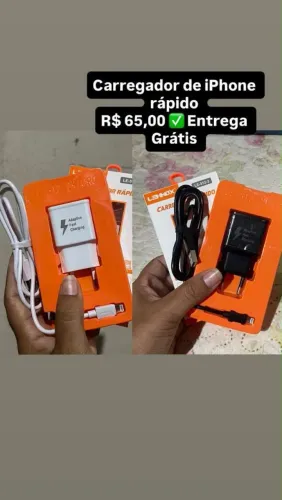 Carregador para iPhone R$65,00 entrega grátis