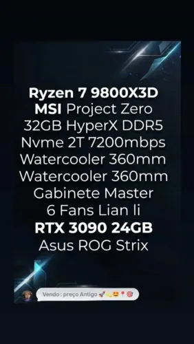 Ryzen 7 9800x3d 3090 24GB Rog