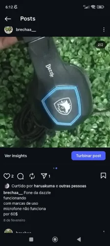 fone de ouvido funcionando com microfone com defeito 