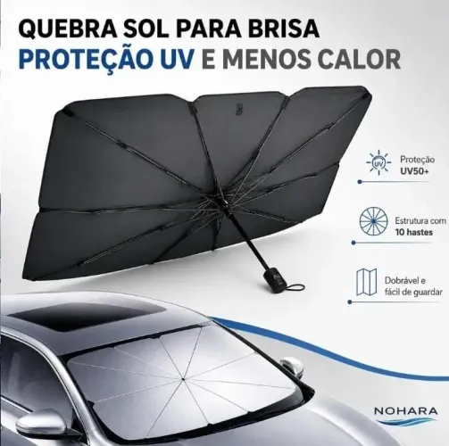 Mais proteção, Menos calor - Quebra Sol para Parabrisa - Estilo guarda chuva!