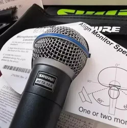 Microfone SHURE BETA 58A + Caixa Ativa Sr-88a Staner 85W - BLACK