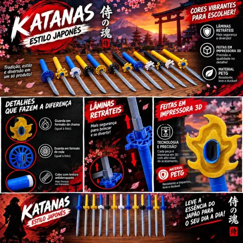 Espada Katana Impressão 3D
