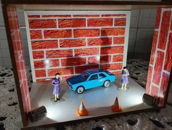 Diorama Tipo loja Miniatura Chevette 1:64