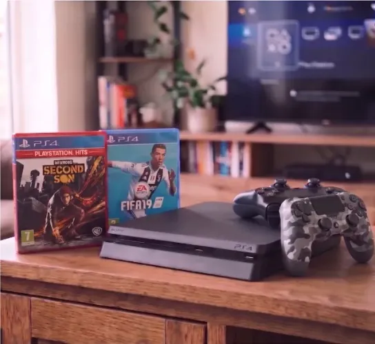 PS4 Slim 1TB Play 4 Playstation 4 + 2 Jogos + 2 Controles