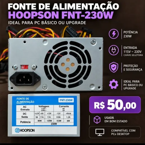 Fonte de alimentação hoopson fnt-230w