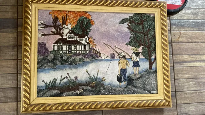 Kit com os 3 Quadro todo em pedraria  com assinatura do artista José G Farias  