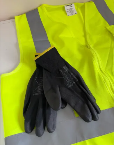 Colete Refletivo Amarelo + Par de Luvas EPI