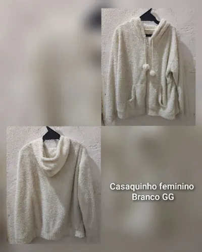 Casaco feminino branco Teddy