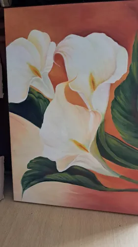 Lindo quadro floral moderno med 60x80 tela a óleo em dinheiro