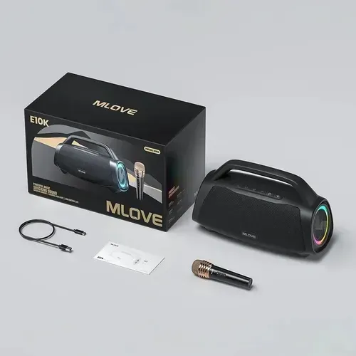 Caixa de Som 120W + Microfone - NOVA