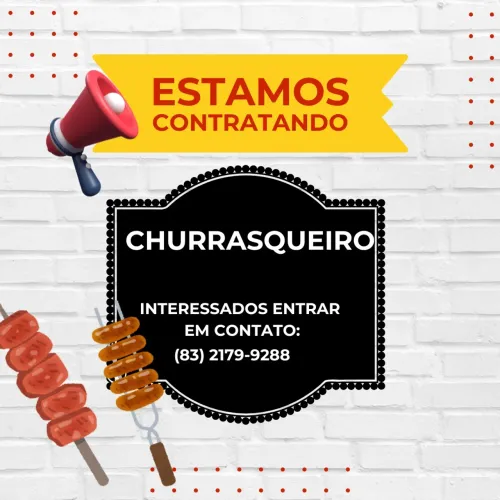Vaga para churrasqueiro e cozinheira