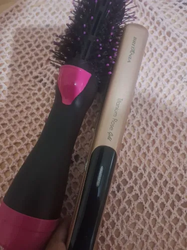 Escova Secadora e Chapinha Britânia Titanium Rose Gold