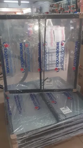 Janela alumínio preta 2 folhas com vidro 1.0x1.0 a vista R$239,90