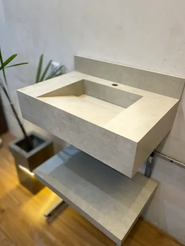 Pia de banheiro em porcelanato