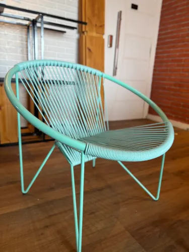 POLTRONA ESPAGUETE STRING TOK&STOK | VERDE ÁGUA