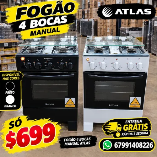 Fogão 4 bocas manual