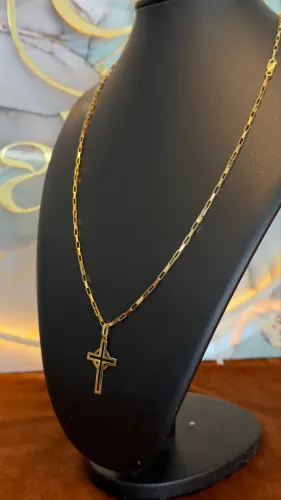 Cordão de ouro tijolinho + pingente 9.62g ( LOJA FÍSICA )