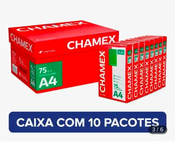 Caixa fechada Papel A4 Chamex - Entrega grátis em BH!
