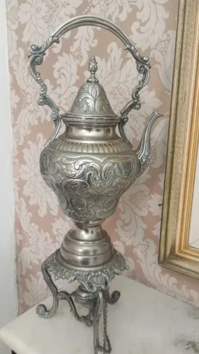 SAMOVAR COM RECHAUD (METAL COM BANHO DE PRATA)