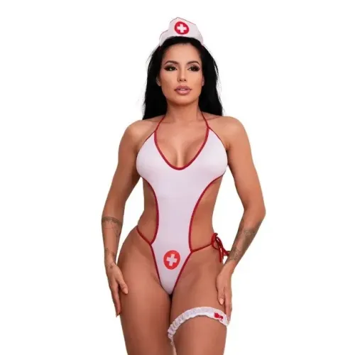 kit body mini fantasia body médica enfermeira pimenta sexy
