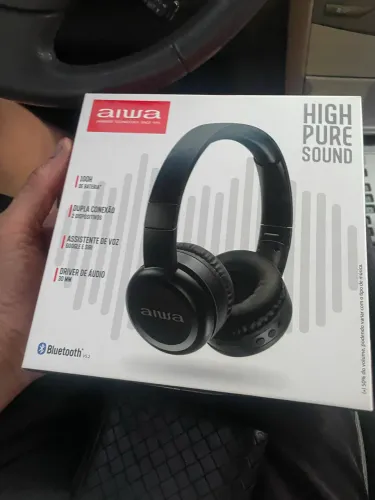 Fone de ouvido sem fio Bluetooth na caixa nunca foi usado