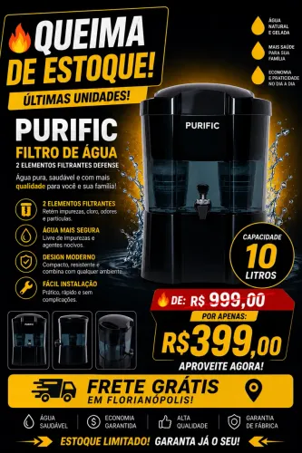 Purificador de Água PURIFIC - 10 Litros