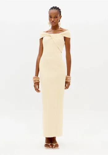 Vestido Mídi Ombro a ombro Lança Perfume