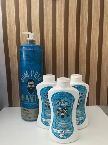 Kit 3 talcos + gel shaving Dom Pelo 