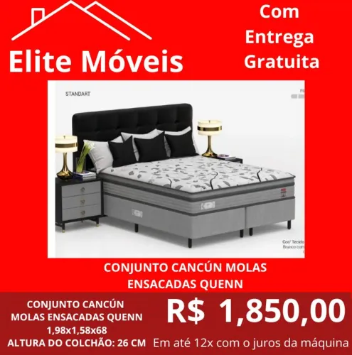 1,850,00 Conjunto Cancún molas ensacadas QUEEN nova com garantia de fabrica. 