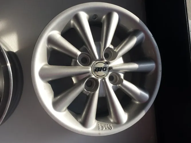 Rodas aro 13 Big Palitada Prata 4x100 novas