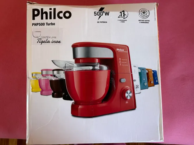 batedeira planetária philco php500 turbo vermelha