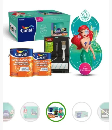 Kit Pintura das Princesas Coral Super Lavável 
