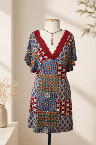 Vestido Mercatto Estampa - tam P