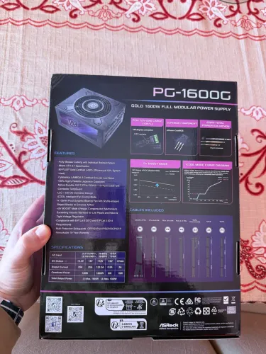 Fonte ASRock 1600W Phantom Gaming ATX 3.1 PCIe 5.1 (Nova c/ Nota Fiscal)