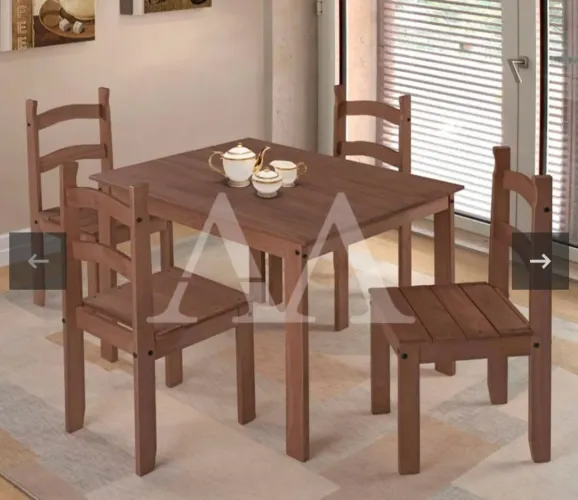 Conjunto mesa 4 cadeiras Francine Neuza regular 100×70