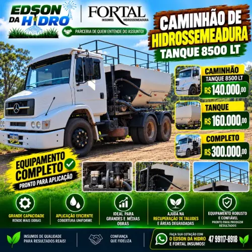 EQUIPAMENTO DE HIDROSSEMEADURA 8500 LITROS