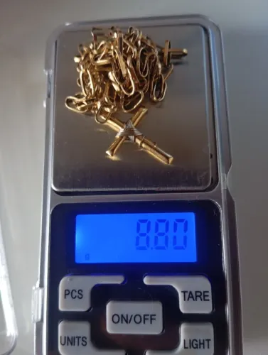 Corrente sem fecho com pingente ouro 18