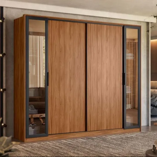 Guarda roupa com porta de vidro reflecta com acabamento de alto padrão.RECEBA EM 24H