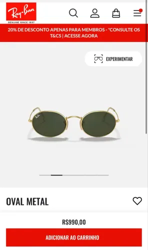 Óculos Ray-Ban Oval Original - Modelo RB3547