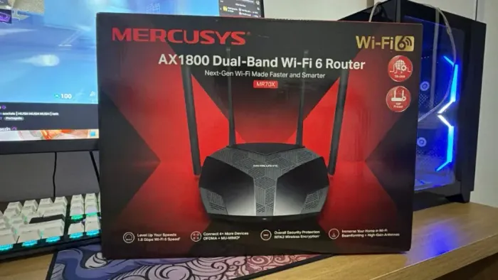 Roteador Mercusys Wi-Fi 6 Gigabit Ax1800 MR70X