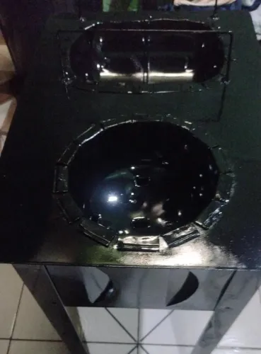 Fogão com churrasqueira de chapa galvanizada 