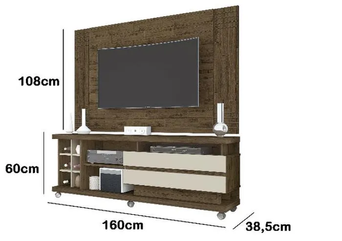 Rack + Painel adega 1.60m p/ TV até 65'' ! Entrega + montagem grátis.
