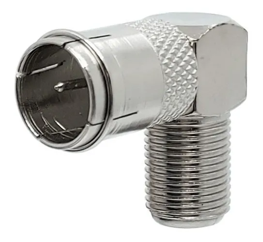 Adaptador Coaxial F Femea X Engate Rapido 90º em L