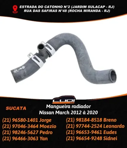 Mangueira radiador Nissan March 2012 à 2020