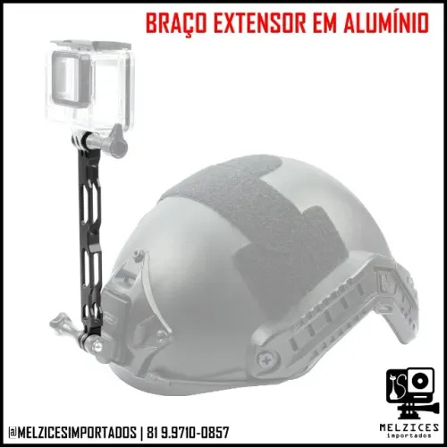 Braço Extensor em Alumínio 16cm Para GoPro e Similares