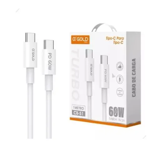 Cabo Carregador Celular Tipo C Rapido 60w 1M Usb -C Para Carregamento Rápido